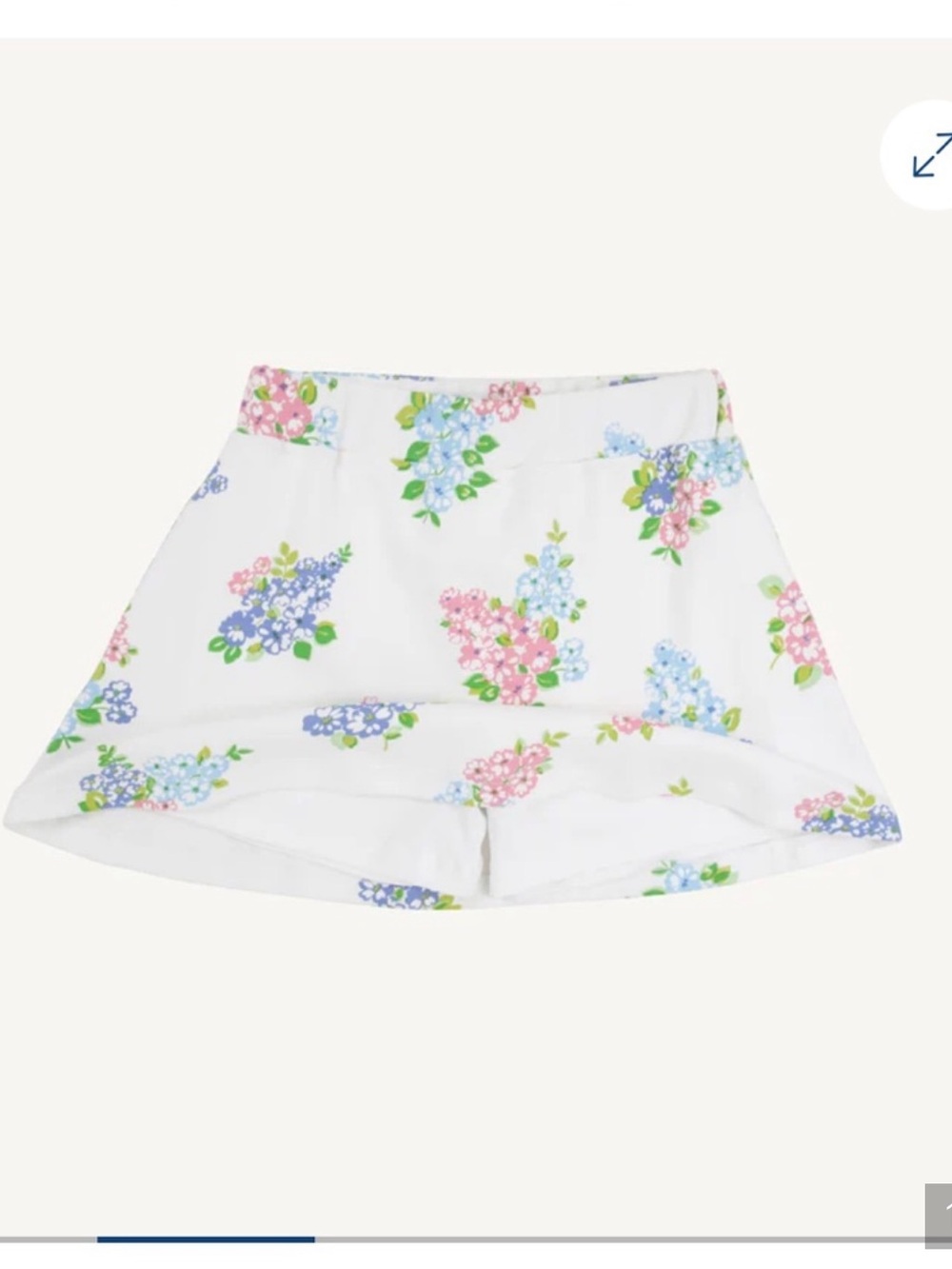 The Beaufort Bonnet Company White Floral Searcy Skort with Pink & Blue Hydrangea